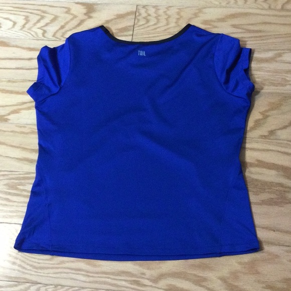 L Tail royal blue ruched workout top - Picture 4 of 15